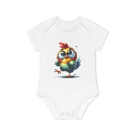 SnuggleNest Organic Baby Bodysuit (Short Sleeves) Chicken