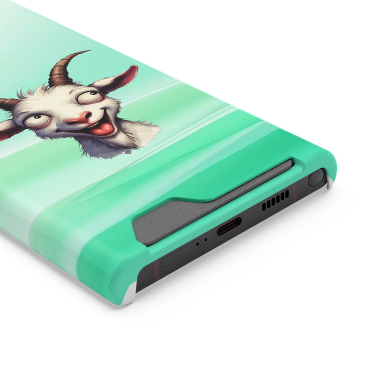 EnchantGuard Phone Case with Card Holder: Style Meets Functionality - Goat