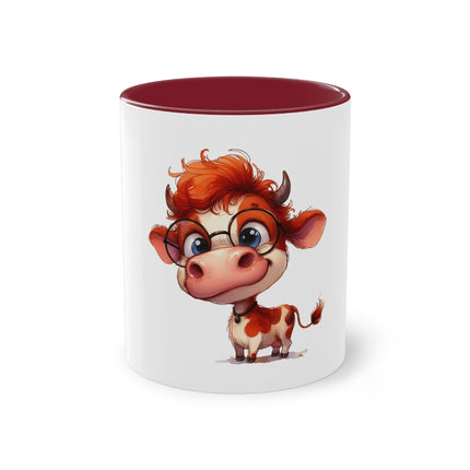 Harmony Two-Tone Coffee Mug: Sip in Style, Revel in Comfort - Cow