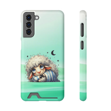 EnchantGuard Phone Case with Card Holder: Style Meets Functionality - Sheep