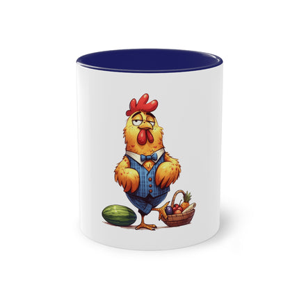 Harmony Two-Tone Coffee Mug: Sip in Style, Revel in Comfort - Rooster