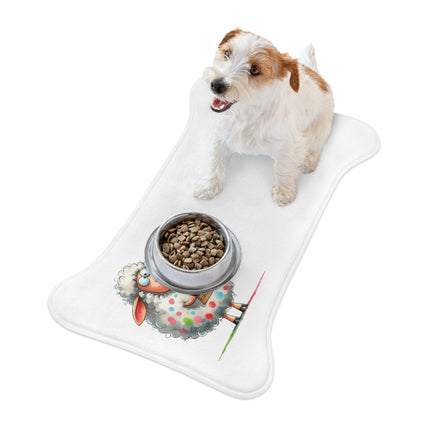 CharmPaws Pet Feeding Mats: Keep Mealtime Mess-Free & Stylish! - Sheep