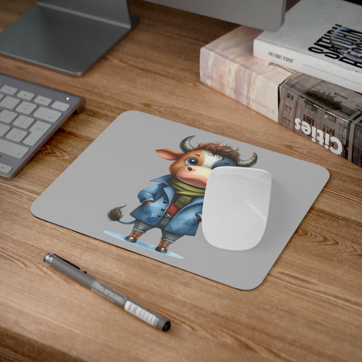 WhimsyWonder Desk Mouse Pad: Εξατομικευμένη γοητεία για το χώρο εργασίας σας - Teenage Cow in Trench