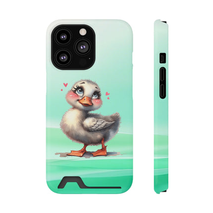 EnchantGuard Phone Case with Card Holder: Style Meets Functionality - Duck