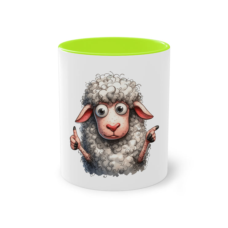 Harmony Two-Tone Coffee Mug: Sip in Style, Revel in Comfort - Sheep