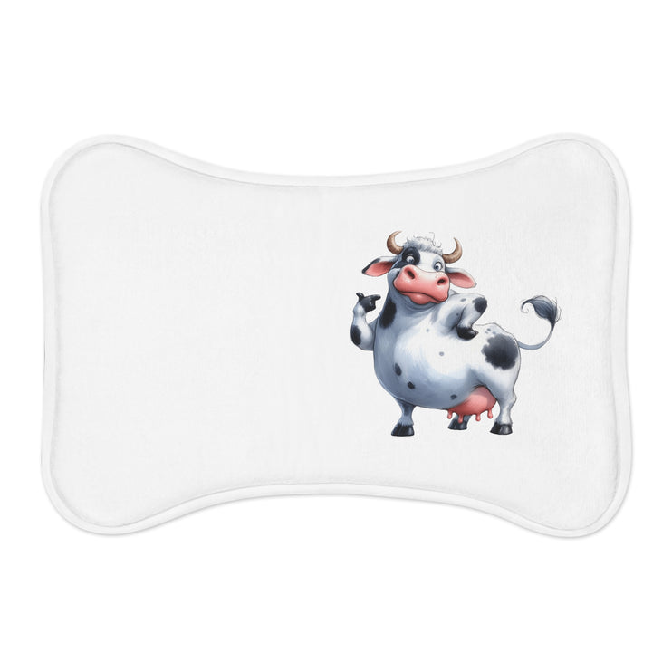 CharmPaws Pet Feeding Mats: Keep Mealtime Mess-Free & Stylish! - Cow