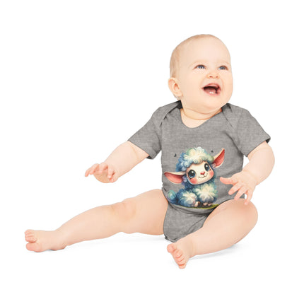 SnuggleNest Organic Baby Bodysuit (Short Sleeves) Sheep