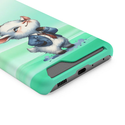 EnchantGuard Phone Case with Card Holder: Style Meets Functionality - Goat