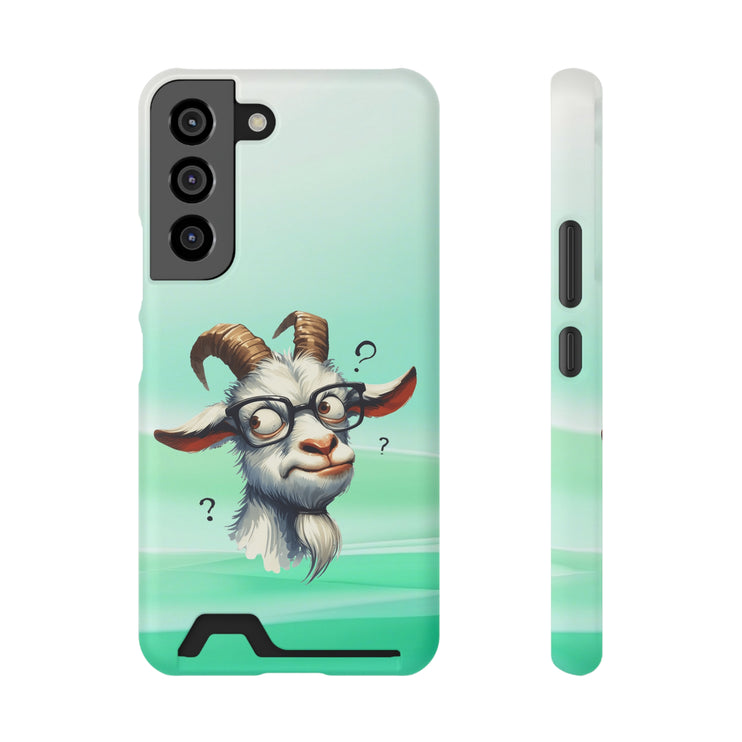 EnchantGuard Phone Case with Card Holder: Style Meets Functionality - Goat