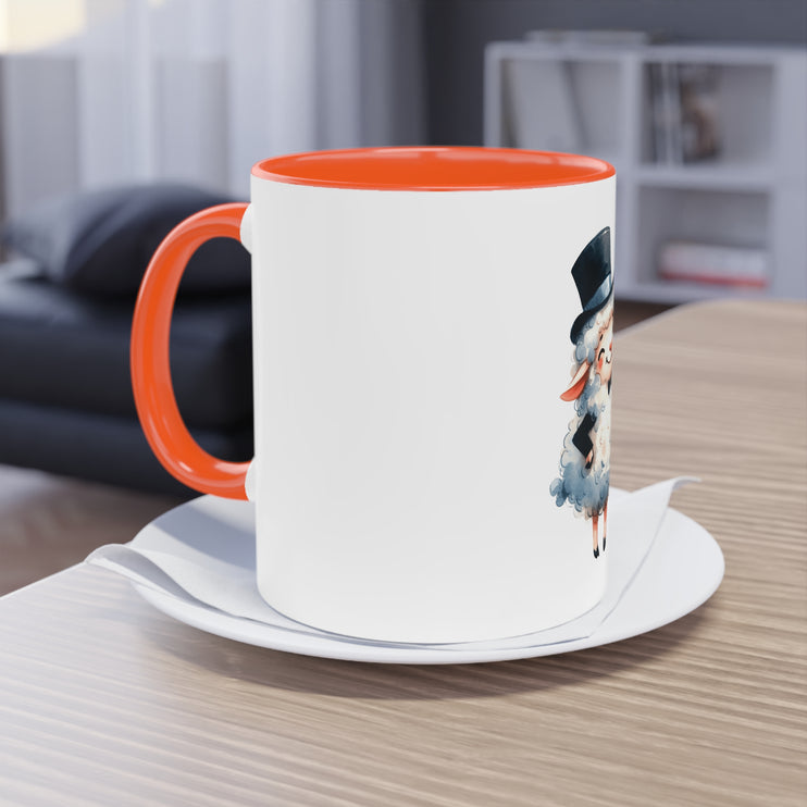 Harmony Two-Tone Coffee Mug: Sip in Style, Revel in Comfort - Sheep