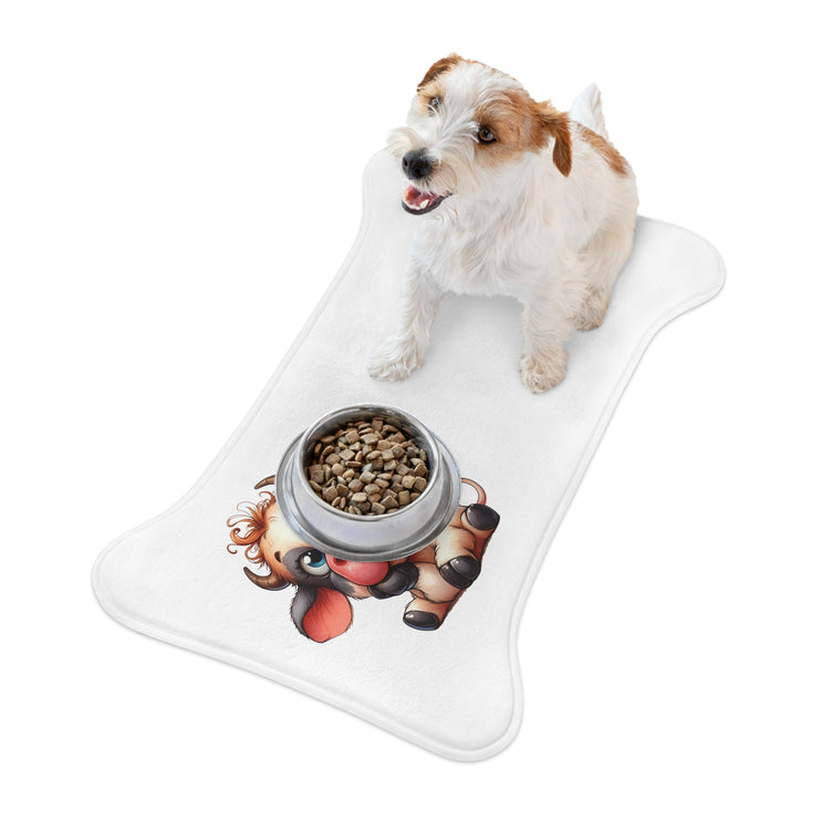 CharmPaws Pet Feeding Mats: Keep Mealtime Mess-Free & Stylish! - Cow