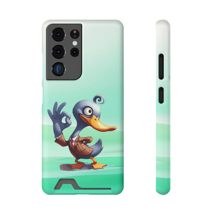 EnchantGuard Phone Case with Card Holder: Style Meets Functionality - Duck