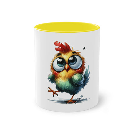 Harmony Two-Tone Coffee Mug: Sip in Style, Revel in Comfort - Chicken