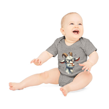 SnuggleNest Organic Baby Bodysuit (Short Sleeves) Goat