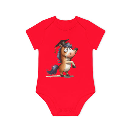 SnuggleNest Organic Baby Bodysuit (Short Sleeves) Horse