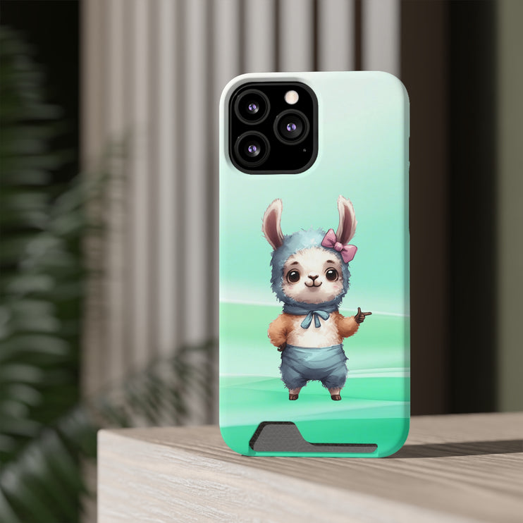 EnchantGuard Phone Case with Card Holder: Style Meets Functionality - Rabbit