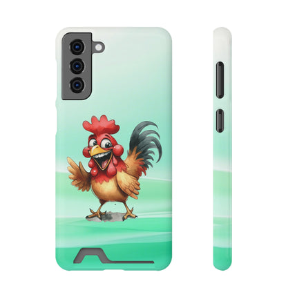 EnchantGuard Phone Case with Card Holder: Style Meets Functionality - Rooster