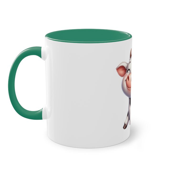 Harmony Two-Tone Coffee Mug: Sip in Style, Revel in Comfort - Cow