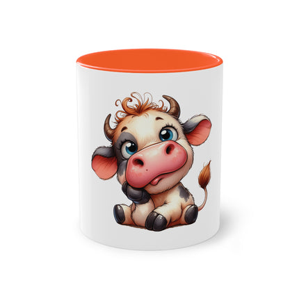 Harmony Two-Tone Coffee Mug: Sip in Style, Revel in Comfort - Cow