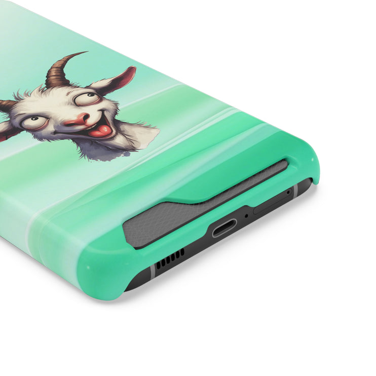 EnchantGuard Phone Case with Card Holder: Style Meets Functionality - Goat