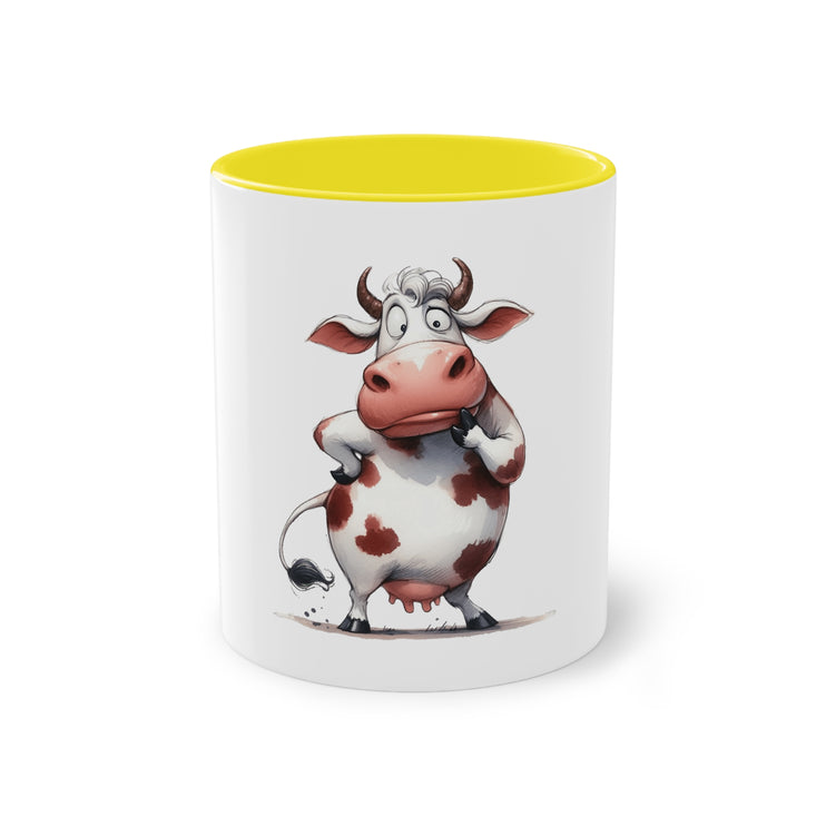 Harmony Two-Tone Coffee Mug: Sip in Style, Revel in Comfort - Cow