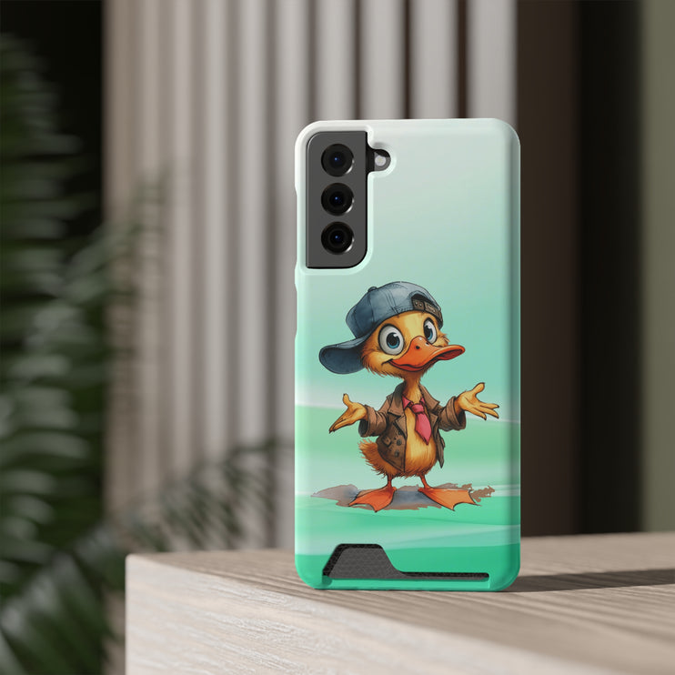 EnchantGuard Phone Case with Card Holder: Style Meets Functionality - Duck