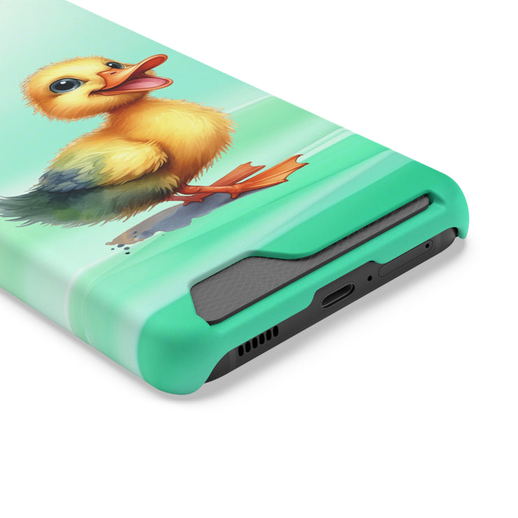 EnchantGuard Phone Case with Card Holder: Style Meets Functionality - Duck