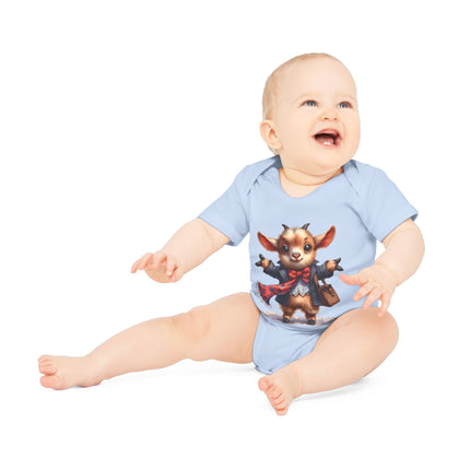 SnuggleNest Organic Baby Bodysuit (Short Sleeves) Goat