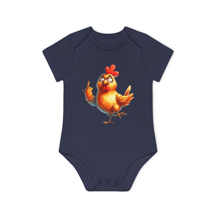 SnuggleNest Organic Baby Bodysuit (Short Sleeves)  Chicken