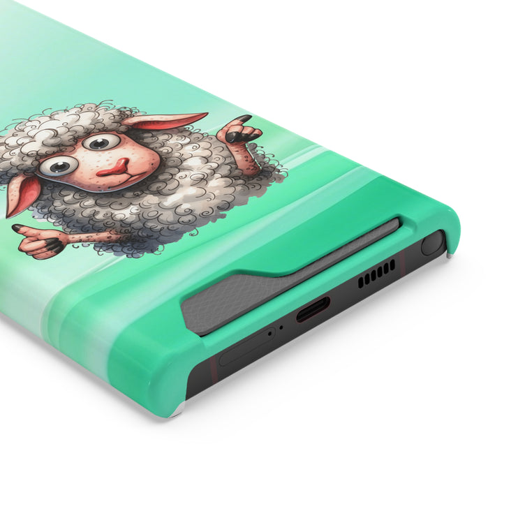 EnchantGuard Phone Case with Card Holder: Style Meets Functionality - Sheep