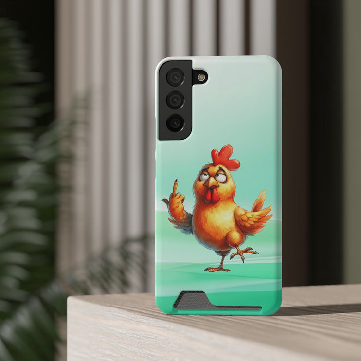 EnchantGuard Phone Case with Card Holder: Style Meets Functionality - Rooster