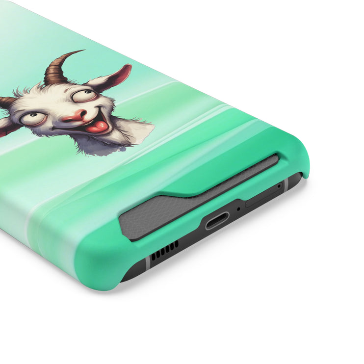 EnchantGuard Phone Case with Card Holder: Style Meets Functionality - Goat