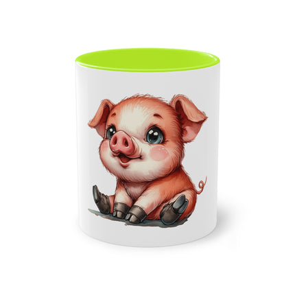 Harmony Two-Tone Coffee Mug: Sip in Style, Revel in Comfort - Pig