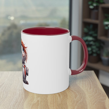 Harmony Two-Tone Coffee Mug: Sip in Style, Revel in Comfort - Horse