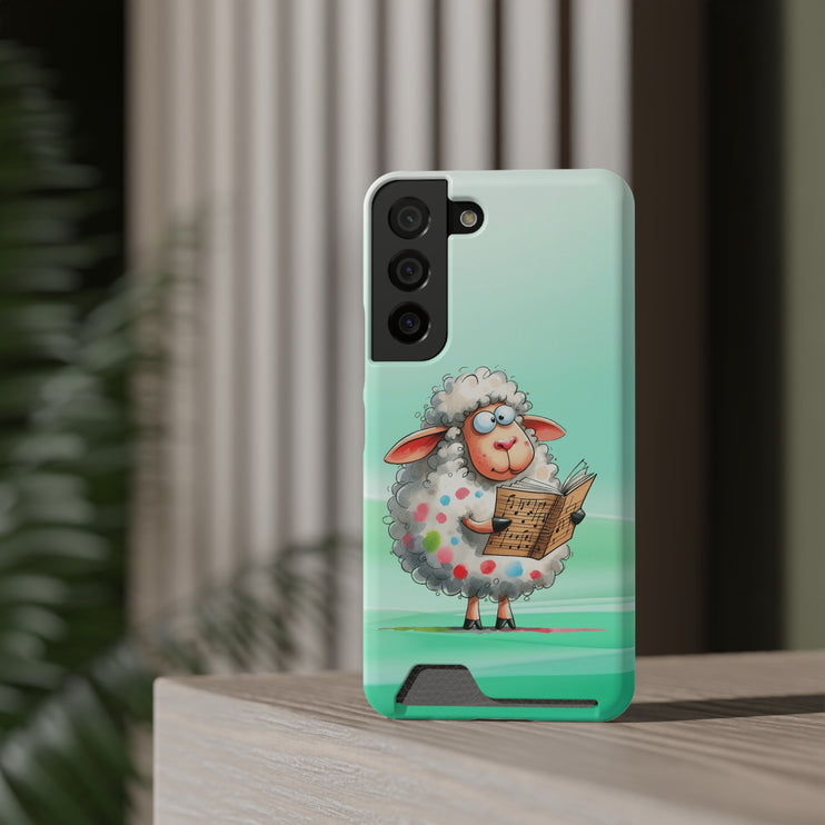 EnchantGuard Phone Case with Card Holder: Style Meets Functionality - Sheep