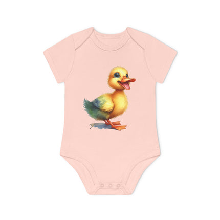 SnuggleNest Organic Baby Bodysuit (Short Sleeves) Duck