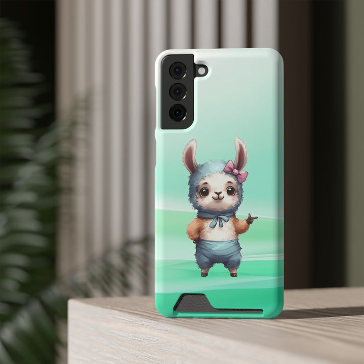 EnchantGuard Phone Case with Card Holder: Style Meets Functionality - Rabbit