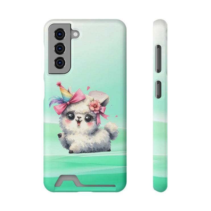 EnchantGuard Phone Case with Card Holder: Style Meets Functionality - Sheep