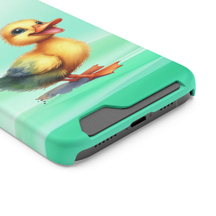 EnchantGuard Phone Case with Card Holder: Style Meets Functionality - Duck