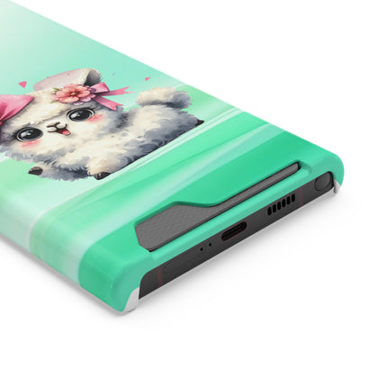 EnchantGuard Phone Case with Card Holder: Style Meets Functionality - Sheep