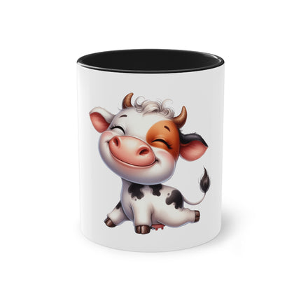 Harmony Two-Tone Coffee Mug: Sip in Style, Revel in Comfort - Cow