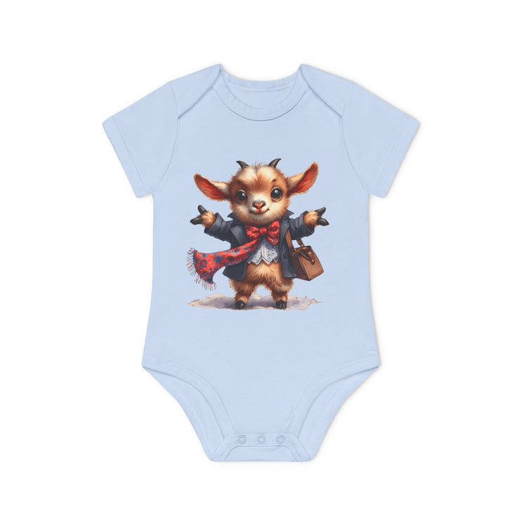 SnuggleNest Organic Baby Bodysuit (Short Sleeves) Goat