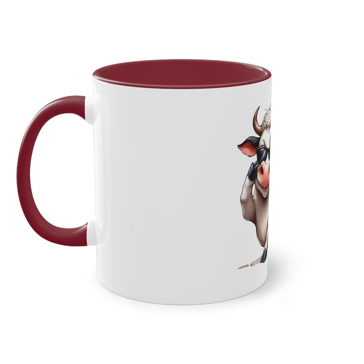 Harmony Two-Tone Coffee Mug: Sip in Style, Revel in Comfort - Cow