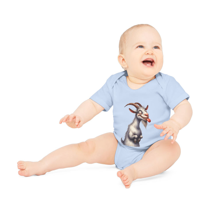 SnuggleNest Organic Baby Bodysuit (Short Sleeves) Goat