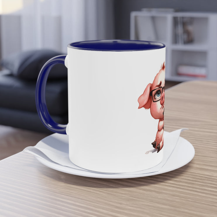 Harmony Two-Tone Coffee Mug: Sip in Style, Revel in Comfort - Pig