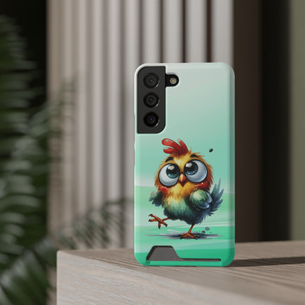 EnchantGuard Phone Case with Card Holder: Style Meets Functionality - Chicken