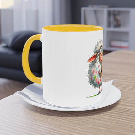 Harmony Two-Tone Coffee Mug: Sip in Style, Revel in Comfort - Sheep