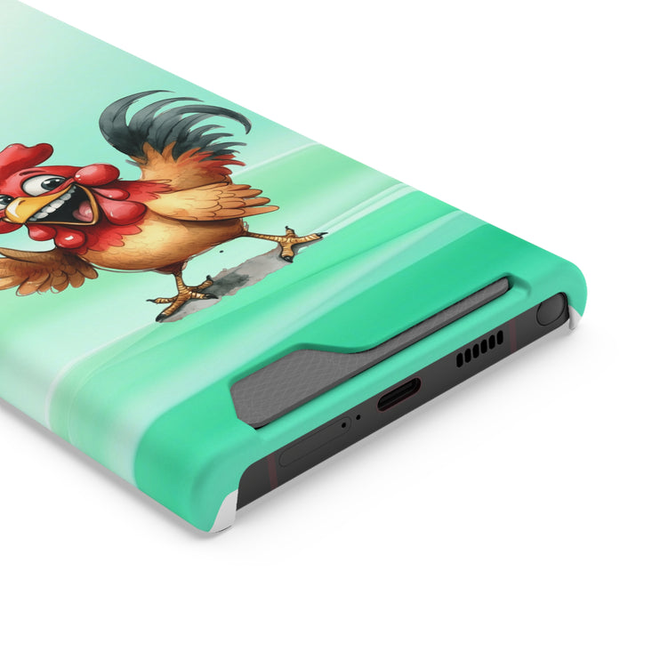 EnchantGuard Phone Case with Card Holder: Style Meets Functionality - Rooster