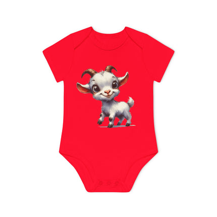 SnuggleNest Organic Baby Bodysuit (Short Sleeves) Goat