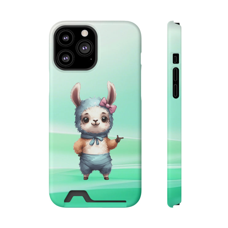 EnchantGuard Phone Case with Card Holder: Style Meets Functionality - Rabbit